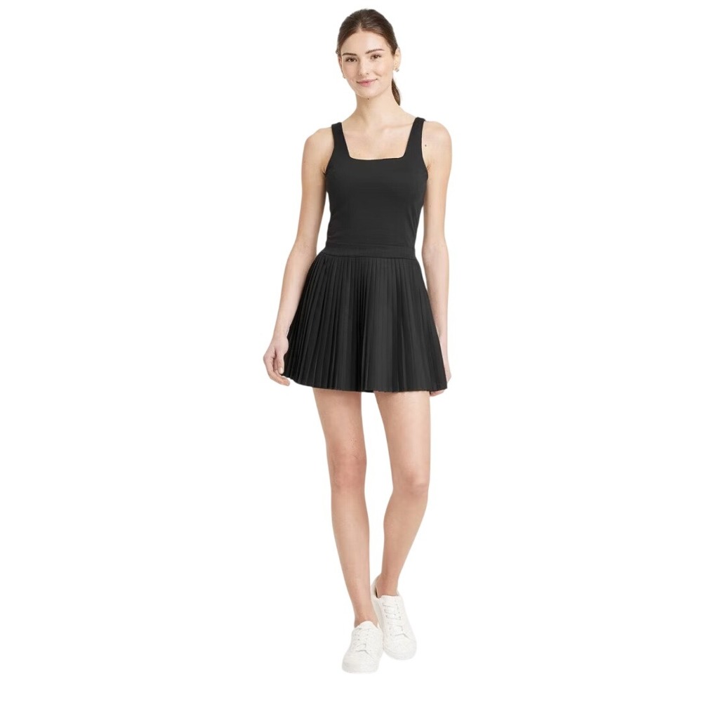 All in Motion Women's Black Pleated Sleeveless Tennis Active Dress Size XS